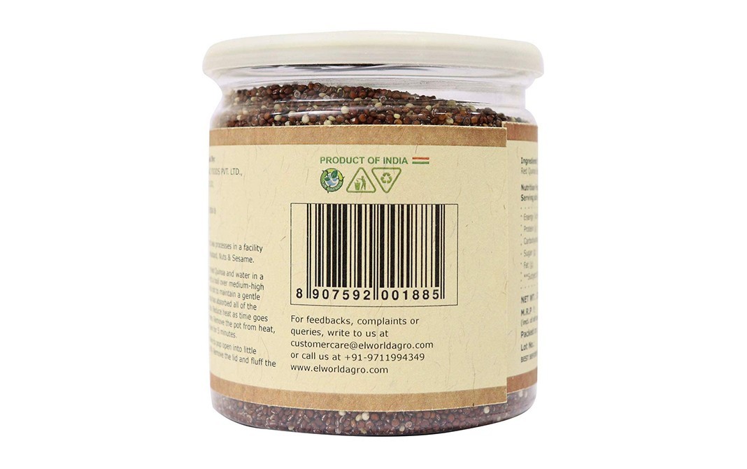 Elworld Organic Super Food Quinoa Red    Plastic Jar  200 grams